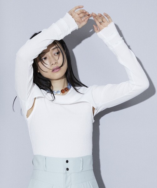 Firsthand（ファーストハンド）の「Firsthand/ファーストハンド レイヤードトップス/レイヤードトップス（Tシャツ/カットソー・レディース・ラベンダー/ホワイト/ブラック・FREE）」の2枚目の写真