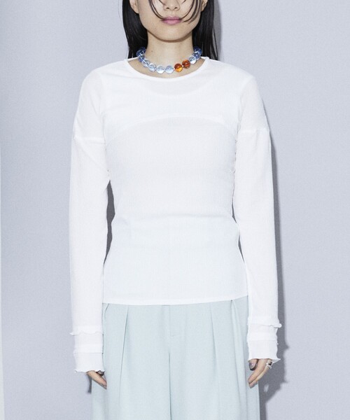 Firsthand（ファーストハンド）の「Firsthand/ファーストハンド レイヤードトップス/レイヤードトップス（Tシャツ/カットソー・レディース・ラベンダー/ホワイト/ブラック・FREE）」の5枚目の写真