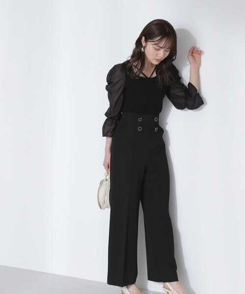 PROPORTION BODY DRESSING（プロポーションボディドレッシング）の「ハイウエストストレートパンツ / 1213130300（その他パンツ・レディース・ベージュ/ブラック・MEDIUM/SMALL）」の7枚目の写真