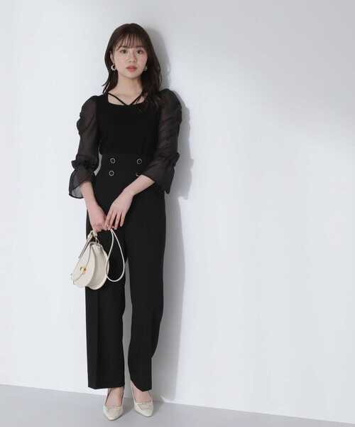 PROPORTION BODY DRESSING（プロポーションボディドレッシング）の「ハイウエストストレートパンツ / 1213130300（その他パンツ・レディース・ベージュ/ブラック・MEDIUM/SMALL）」の8枚目の写真