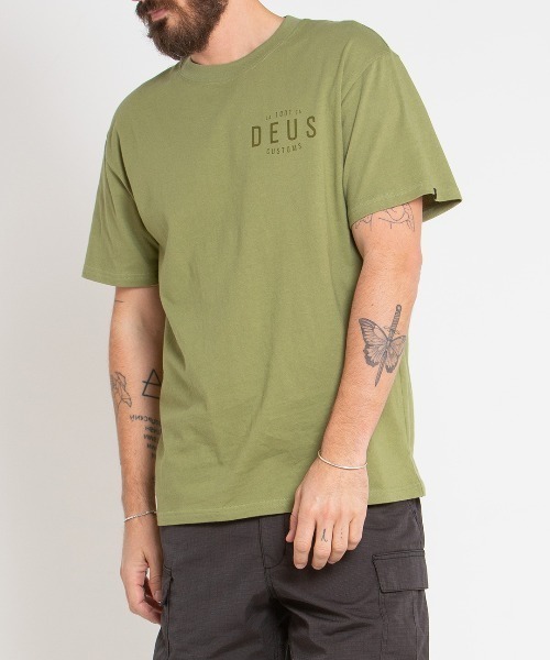 DEUS EX MACHINA（デウスエクスマキナ）の「LEROY TEE（Tシャツ/カットソー・メンズ・パープル/オリーブ・SMALL/MEDIUM/LARGE）」の2枚目の写真