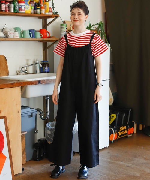 Birthday room（バースデイルーム）の「綿ツイルギャザーオールインワン（つなぎ/オールインワン・レディース・オリーブ/ブラック・FREE）」の15枚目の写真