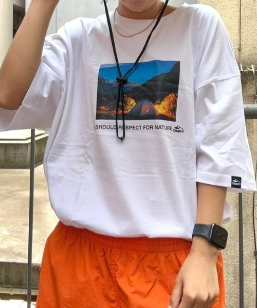 CAMP7（キャンプセブン）の「【CAMP7】フォトプリントＴシャツ（Tシャツ/カットソー・メンズ・ホワイト/ブラック・S/M/L/XL）」の2枚目の写真
