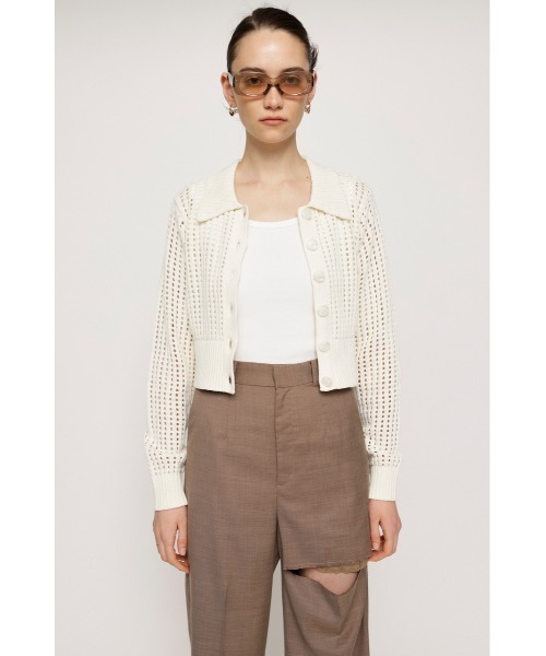 SLY（スライ）の「CROPPED SPRING C/D クロップド丈 スプリング カーディガン シアー 透け（カーディガン/ボレロ・レディース・グリーン/ブラック/アイボリー・FREE）」の5枚目の写真