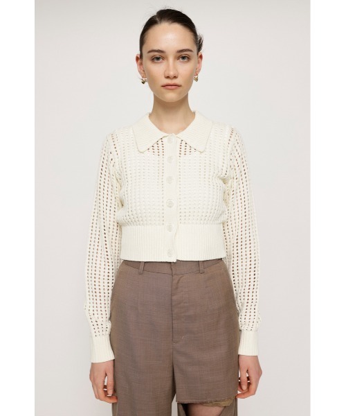 SLY（スライ）の「CROPPED SPRING C/D クロップド丈 スプリング カーディガン シアー 透け（カーディガン/ボレロ・レディース・グリーン/ブラック/アイボリー・FREE）」の7枚目の写真