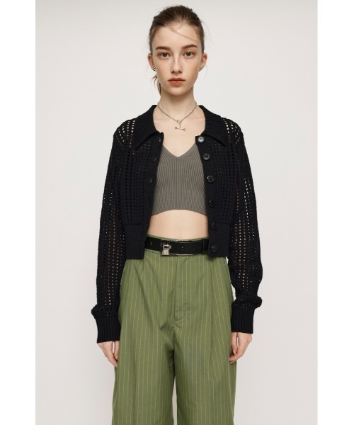 SLY（スライ）の「CROPPED SPRING C/D クロップド丈 スプリング カーディガン シアー 透け（カーディガン/ボレロ・レディース・グリーン/ブラック/アイボリー・FREE）」の10枚目の写真