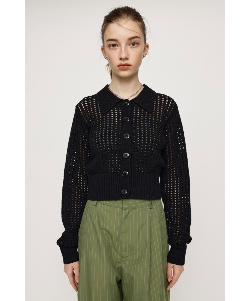 SLY（スライ）の「CROPPED SPRING C/D クロップド丈 スプリング カーディガン シアー 透け（カーディガン/ボレロ・レディース・グリーン/ブラック/アイボリー・FREE）」の12枚目の写真