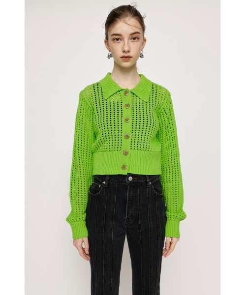 SLY（スライ）の「CROPPED SPRING C/D クロップド丈 スプリング カーディガン シアー 透け（カーディガン/ボレロ・レディース・グリーン/ブラック/アイボリー・FREE）」の15枚目の写真