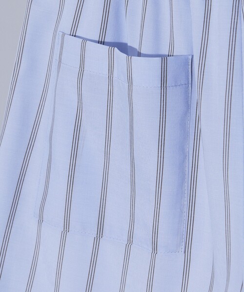 5525Gallery（ゴーゴーニーゴーギャラリー）の「SHIRT FIRSTHAND by 5525gallery/シャツファーストハンド バイ 5525ギャラリー SHT FH SHORT PANT / ショートパンツ/SHT FH SHORT PANT / ショートパンツ（その他パンツ・レディース・ホワイト/サックスブルー/ストライプ・FREE）」の4枚目の写真