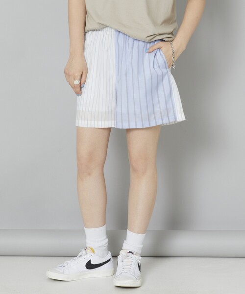 5525Gallery（ゴーゴーニーゴーギャラリー）の「SHIRT FIRSTHAND by 5525gallery/シャツファーストハンド バイ 5525ギャラリー SHT FH SHORT PANT / ショートパンツ/SHT FH SHORT PANT / ショートパンツ（その他パンツ・レディース・ホワイト/サックスブルー/ストライプ・FREE）」の16枚目の写真