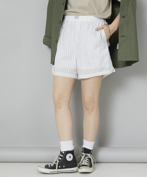 5525Gallery（ゴーゴーニーゴーギャラリー）の「SHIRT FIRSTHAND by 5525gallery/シャツファーストハンド バイ 5525ギャラリー SHT FH SHORT PANT / ショートパンツ/SHT FH SHORT PANT / ショートパンツ（その他パンツ・レディース・ホワイト/サックスブルー/ストライプ・FREE）」の12枚目の写真