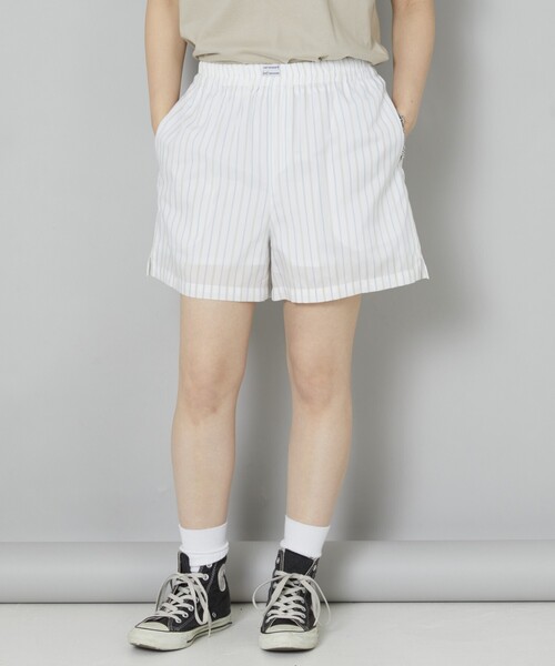 5525Gallery（ゴーゴーニーゴーギャラリー）の「SHIRT FIRSTHAND by 5525gallery/シャツファーストハンド バイ 5525ギャラリー SHT FH SHORT PANT / ショートパンツ/SHT FH SHORT PANT / ショートパンツ（その他パンツ・レディース・ホワイト/サックスブルー/ストライプ・FREE）」の7枚目の写真