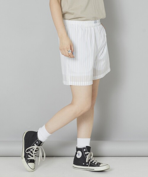 5525Gallery（ゴーゴーニーゴーギャラリー）の「SHIRT FIRSTHAND by 5525gallery/シャツファーストハンド バイ 5525ギャラリー SHT FH SHORT PANT / ショートパンツ/SHT FH SHORT PANT / ショートパンツ（その他パンツ・レディース・ホワイト/サックスブルー/ストライプ・FREE）」の22枚目の写真