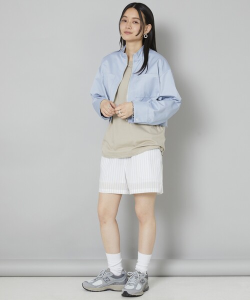 5525Gallery（ゴーゴーニーゴーギャラリー）の「SHIRT FIRSTHAND by 5525gallery/シャツファーストハンド バイ 5525ギャラリー SHT FH SHORT PANT / ショートパンツ/SHT FH SHORT PANT / ショートパンツ（その他パンツ・レディース・ホワイト/サックスブルー/ストライプ・FREE）」の17枚目の写真
