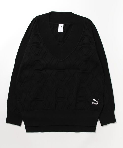 PUMA プーマ ユニセックス LUXE SPORT オーバーサイズ Vネック セーター