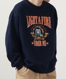 MODISH GAZE（モディシュガゼ）の「MODISH GAZE 裏毛 クルーネック 長袖 スウェット ホワイトタイガー（スウェット）」