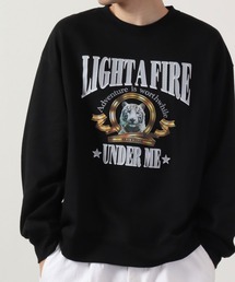 MODISH GAZE（モディシュガゼ）の「MODISH GAZE 裏毛 クルーネック 長袖 スウェット ホワイトタイガー（スウェット）」