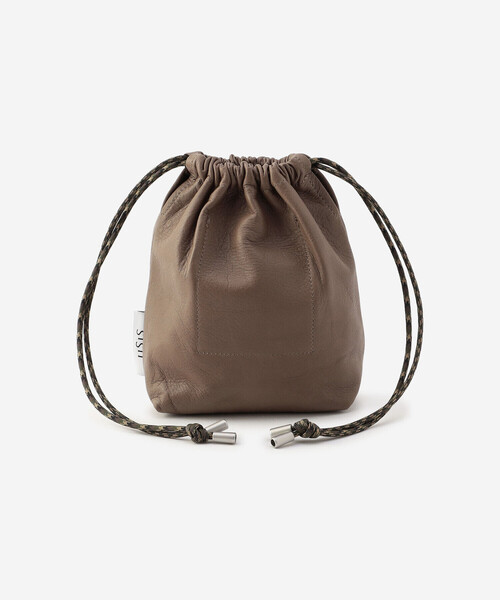 Bshop（ビショップ）の「Sisii | 〈別注〉 レザー巾着バッグ（トートバッグ・レディース・ブラック/ブラウン・ONE）」の6枚目の写真