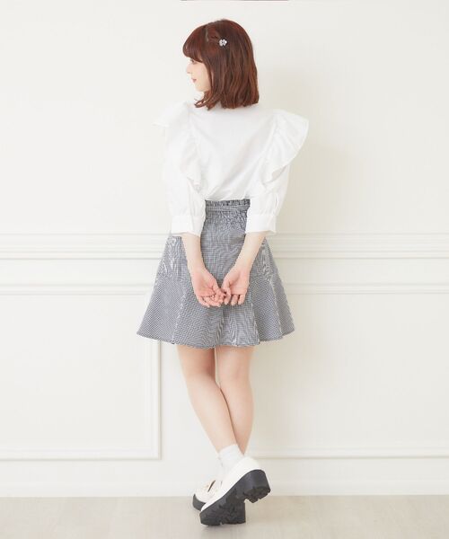 ems excite（エムズエキサイト）の「ロゴ刺繍ボウタイBL（シャツ/ブラウス・レディース・ブルー/ブルー系その他/ホワイト・FREE）」の7枚目の写真