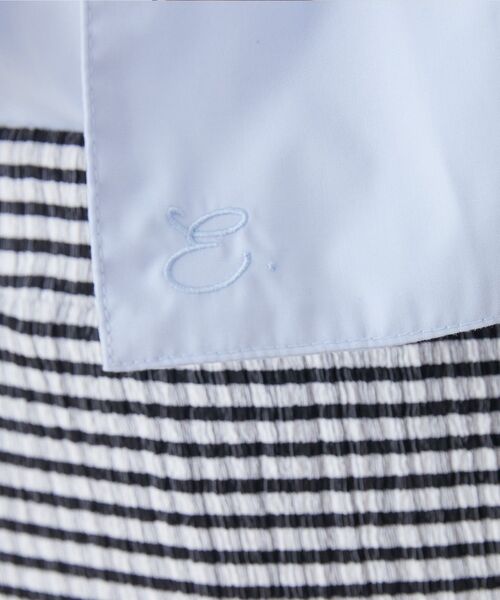 ems excite（エムズエキサイト）の「ロゴ刺繍ボウタイBL（シャツ/ブラウス・レディース・ブルー/ブルー系その他/ホワイト・FREE）」の18枚目の写真