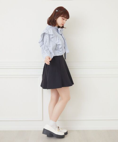 ems excite（エムズエキサイト）の「ロゴ刺繍ボウタイBL（シャツ/ブラウス・レディース・ブルー/ブルー系その他/ホワイト・FREE）」の21枚目の写真