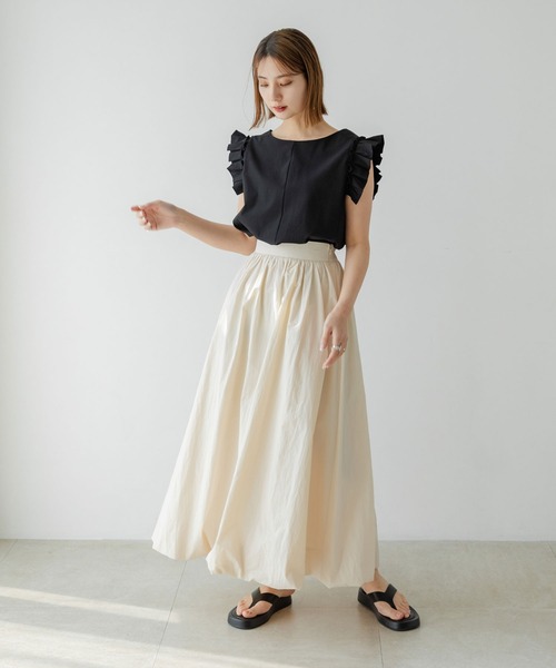 rectangle（レクタングル）の「タフタバルーンスカート（スカート・レディース・アイボリー/ブラック・FREE）」の10枚目の写真