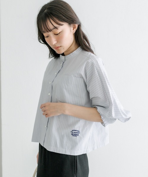 PUAL CE CIN(ピュアルセシン)の「先染めショート丈ブラウス(シャツ/ブラウス・レディース・グレー系/チェック/ブルー系その他・FREE)」の8枚目の写真