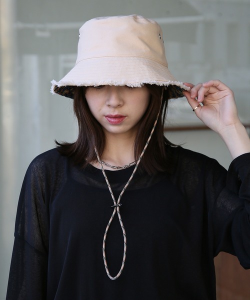 Casselini(キャセリーニ)の「【Casselini】リバーシブルバケット 224-110710(ハット・レディース・アイボリー/ブラウン/ブラック・FREE)」の10枚目の写真