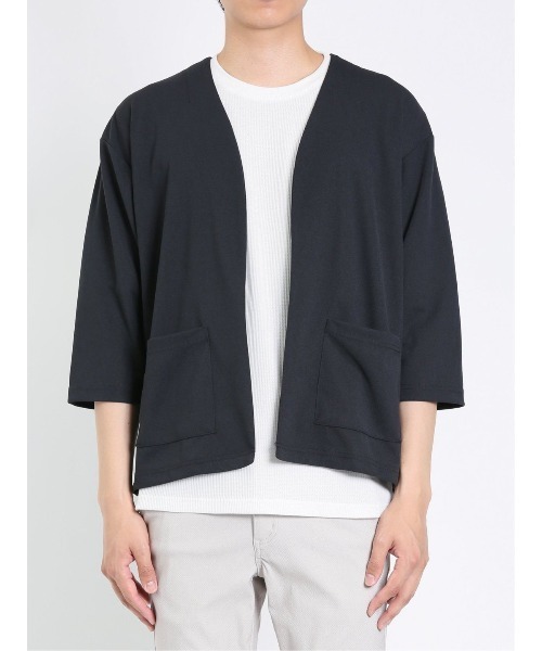 m.f.editorial(エムエフエディトリアル)の「アンサンブル 2枚 セット メンズ 着流し カーディガン & 半袖 Tシャツ カウラ/Kaule (カーディガン/ボレロ・メンズ・ベージュ/ライトグレー/ブルー系その他/グレー系その他2・X-LARGE/LARGE/MEDIUM)」の14枚目の写真