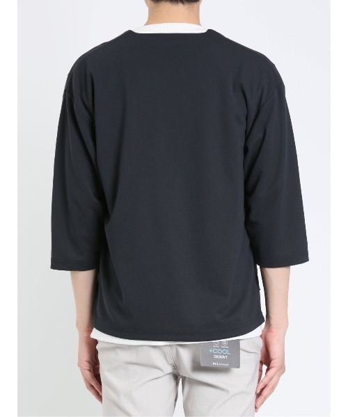 m.f.editorial(エムエフエディトリアル)の「アンサンブル 2枚 セット メンズ 着流し カーディガン & 半袖 Tシャツ カウラ/Kaule (カーディガン/ボレロ・メンズ・ベージュ/ライトグレー/ブルー系その他/グレー系その他2・X-LARGE/LARGE/MEDIUM)」の16枚目の写真