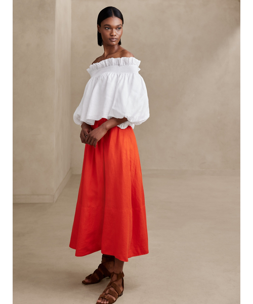 Banana Republic（バナナリパブリック）の「Bria リネン オフショルダートップス（シャツ/ブラウス・レディース・ホワイト/その他・M/S/XS/L）」の14枚目の写真