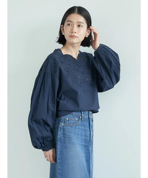 セール】アイレット刺繍スカラップブラウス（シャツ/ブラウス