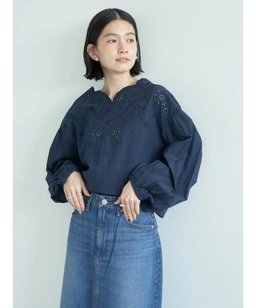 セール】アイレット刺繍スカラップブラウス（シャツ/ブラウス