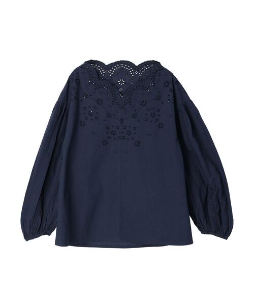 AMERICAN HOLIC(アメリカンホリック)の「アイレット刺繍スカラップブラウス(シャツ/ブラウス・レディース・ネイビー/グリーン/オフホワイト・FREE)」の5枚目の写真