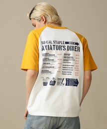 AVIREX | ウェストコースト メニューデザイン 半袖 ラグラン Tシャツ / WESTCOAST MENU DESIGN RAGLAN T-SHIRT /  アヴィレックス / AVIREXＷＥＳＴ　ＣＯＡＳＴ　ＳＳ　ＢＢ　ＴＥＥ　ＭＥＮＵ(Tシャツ/カットソー)