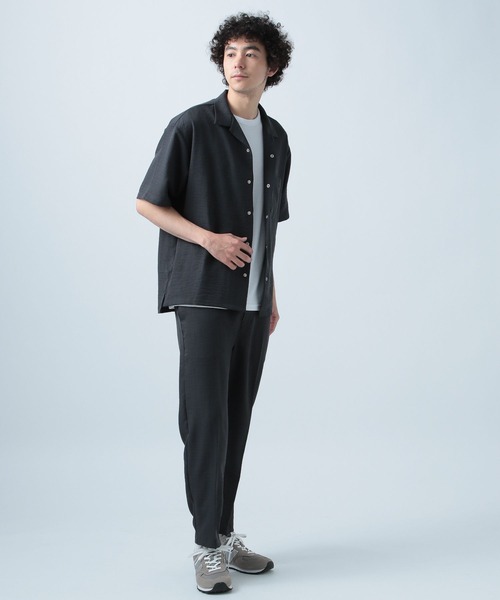 BAYFLOW(ベイフロー)の「〈セットアップ可〉UMW オープンカラー半袖シャツ【吸水速乾・UVケア】(シャツ/ブラウス・メンズ・ブラック/アイボリー/カーキ/ライトブルー/グレー/ネイビー・SMALL/MEDIUM/LARGE)」の8枚目の写真