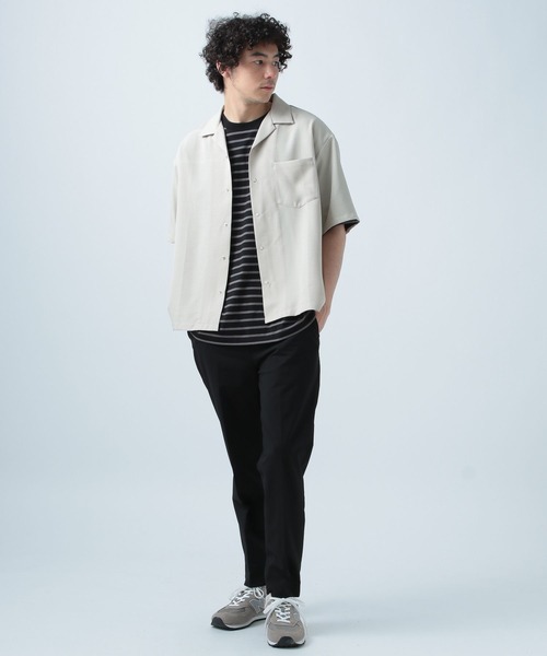 BAYFLOW(ベイフロー)の「〈セットアップ可〉UMW オープンカラー半袖シャツ【吸水速乾・UVケア】(シャツ/ブラウス・メンズ・ブラック/アイボリー/カーキ/ライトブルー/グレー/ネイビー・SMALL/MEDIUM/LARGE)」の9枚目の写真