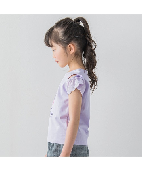 BeBe（ベベ）の「BeBe/肩開き2wayデザインTシャツ(90~150cm)（Tシャツ/カットソー・キッズ・パープル/イエロー・100/90/150/130/140/110/120）」の6枚目の写真
