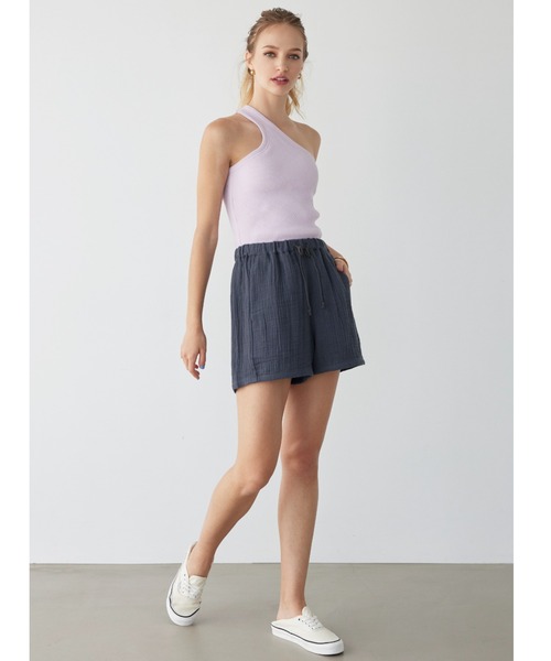 ALEXIA STAM（アリシアスタン）の「Cozy Cotton Gauze Shorts /コットンガーゼショートパンツ（その他パンツ・レディース・チャコールグレー/ホワイト・S/M）」の7枚目の写真