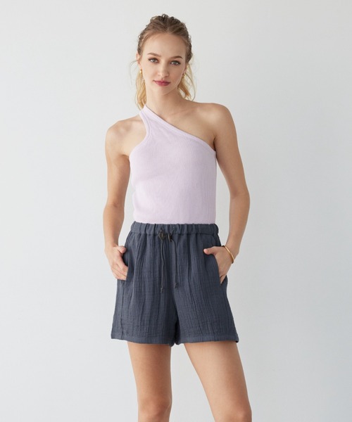 ALEXIA STAM（アリシアスタン）の「Cozy Cotton Gauze Shorts /コットンガーゼショートパンツ（その他パンツ・レディース・チャコールグレー/ホワイト・S/M）」の16枚目の写真