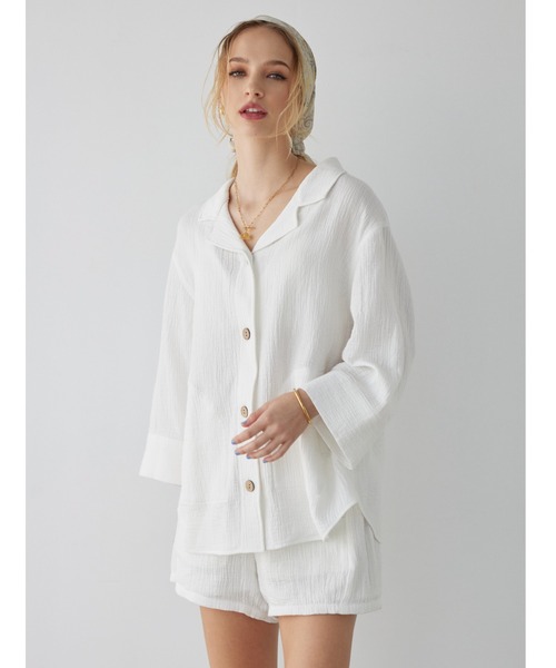 ALEXIA STAM（アリシアスタン）の「Cozy Cotton Gauze Shorts /コットンガーゼショートパンツ（その他パンツ・レディース・チャコールグレー/ホワイト・S/M）」の19枚目の写真