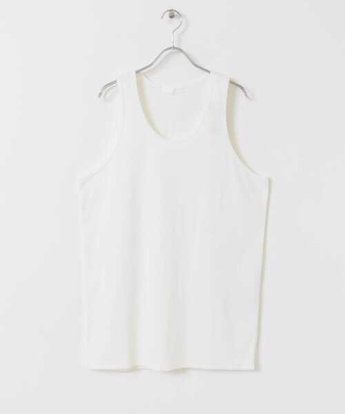 SENSE OF PLACE by URBAN RESEARCH（センスオブプレイスバイアーバンリサーチ）の「レイヤードリブタンクトップ（タンクトップ・メンズ・ホワイト/ブラック/ベージュ・MEDIUM/LARGE）」の4枚目の写真