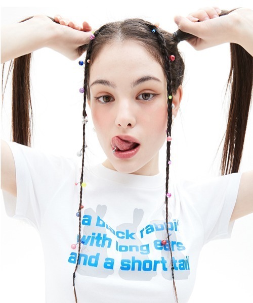 LUVISTRUE(ラヴイズトゥルー)の「A'GEM/9 × .kom 『LUV IS TRUE/ラブ イズ トゥルー』VS 3 RABBIT TEE/ラビッツ 半袖カットソー(Tシャツ/カットソー・レディース・グリーン/ホワイト・FREE)」の13枚目の写真