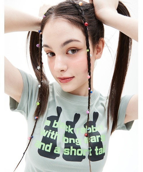 LUVISTRUE(ラヴイズトゥルー)の「A'GEM/9 × .kom 『LUV IS TRUE/ラブ イズ トゥルー』VS 3 RABBIT TEE/ラビッツ 半袖カットソー(Tシャツ/カットソー・レディース・グリーン/ホワイト・FREE)」の18枚目の写真