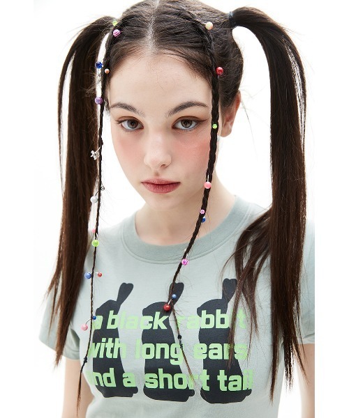 LUVISTRUE(ラヴイズトゥルー)の「A'GEM/9 × .kom 『LUV IS TRUE/ラブ イズ トゥルー』VS 3 RABBIT TEE/ラビッツ 半袖カットソー(Tシャツ/カットソー・レディース・グリーン/ホワイト・FREE)」の19枚目の写真