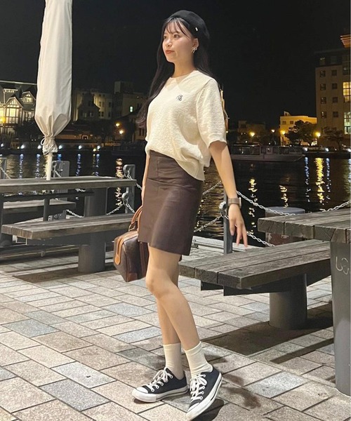 ROOPTOKYO(ループトウキョウ)の「▲Leather Mini Skirt / レザーミニスカート レザースカート(スカート・レディース・ブラック/ダークブラウン/ベージュ・S/M/L)」の9枚目の写真