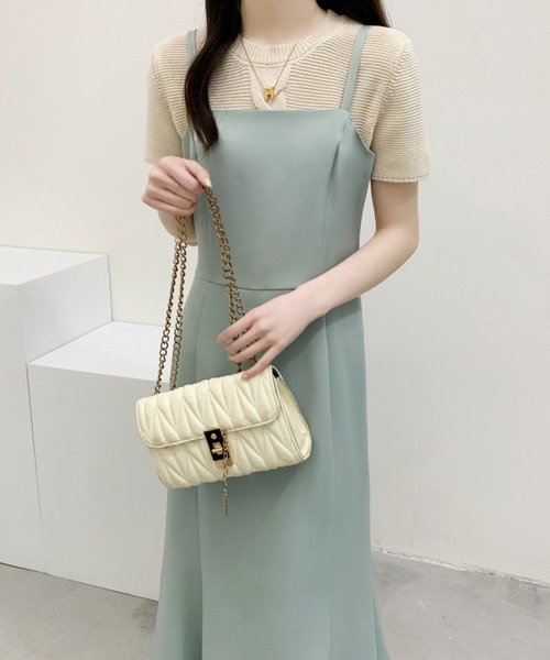 ABITOKYO(アビトーキョー)の「無地&ギンガムチェック マーメイドキャミワンピース(ワンピース・レディース・ブラック/ベージュ/ライトグリーン/ブラック系その他/グリーン系その他・S/M)」の4枚目の写真