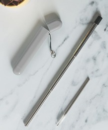 Lund London（ルンドロンドン）の「【 Lund London / ルンド ロンドン 】トラベル ステンレスストロー 洗浄用ブラシ&専用ケースセット Travel Straws  旅行 TEI（カトラリー）」