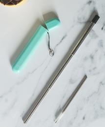 Lund London（ルンドロンドン）の「【 Lund London / ルンド ロンドン 】トラベル ステンレスストロー 洗浄用ブラシ&専用ケースセット Travel Straws  旅行 TEI（カトラリー）」