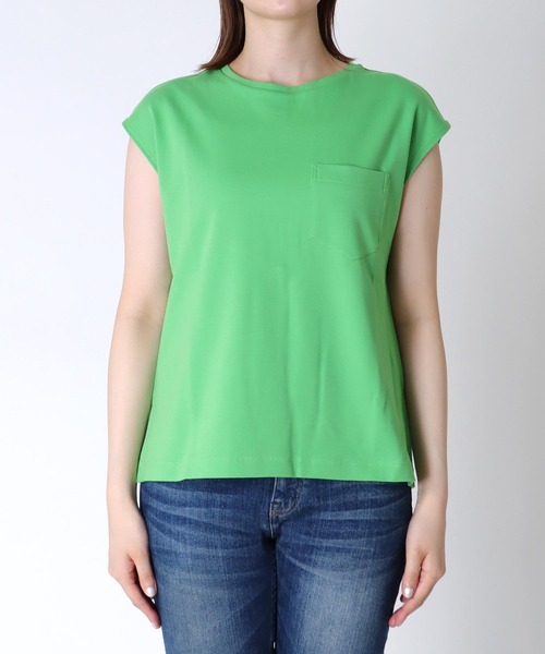 Jines(ジネス)の「ポケットTシャツ ★プレミアムスムースカットソー(Tシャツ/カットソー・レディース・オフホワイト/ブラック/グリーン/チャコールグレー・38)」の18枚目の写真